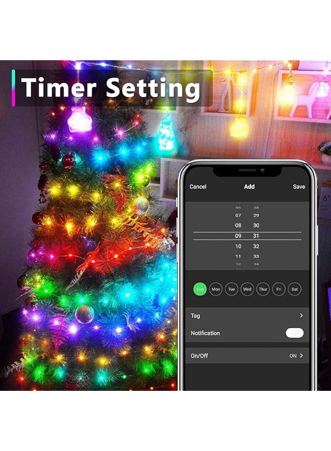 The Bros Smart WiFi LED Fairy String Lights Dream color RGBIC USB Strip Lights Music Sync Timing Schedule Waterproof Lighting Strips Works with Alexa Google Home 10M  - Image 5