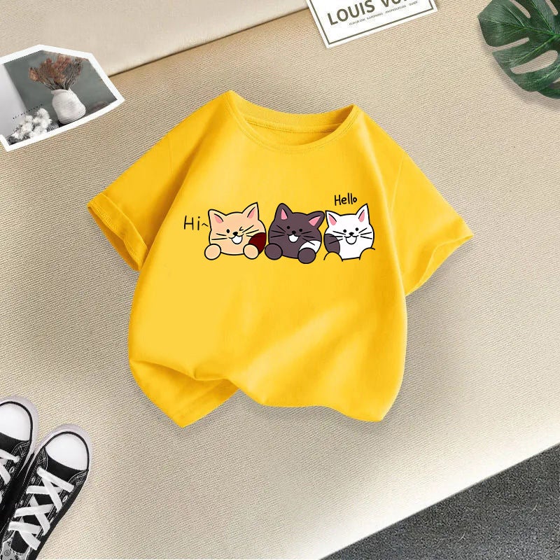 Children'S Wear Boys And Girls Short-Sleeved Children'S T-Shirt 2025 Cute Casual Half-Sleeved Top For Big Kids - Image 1