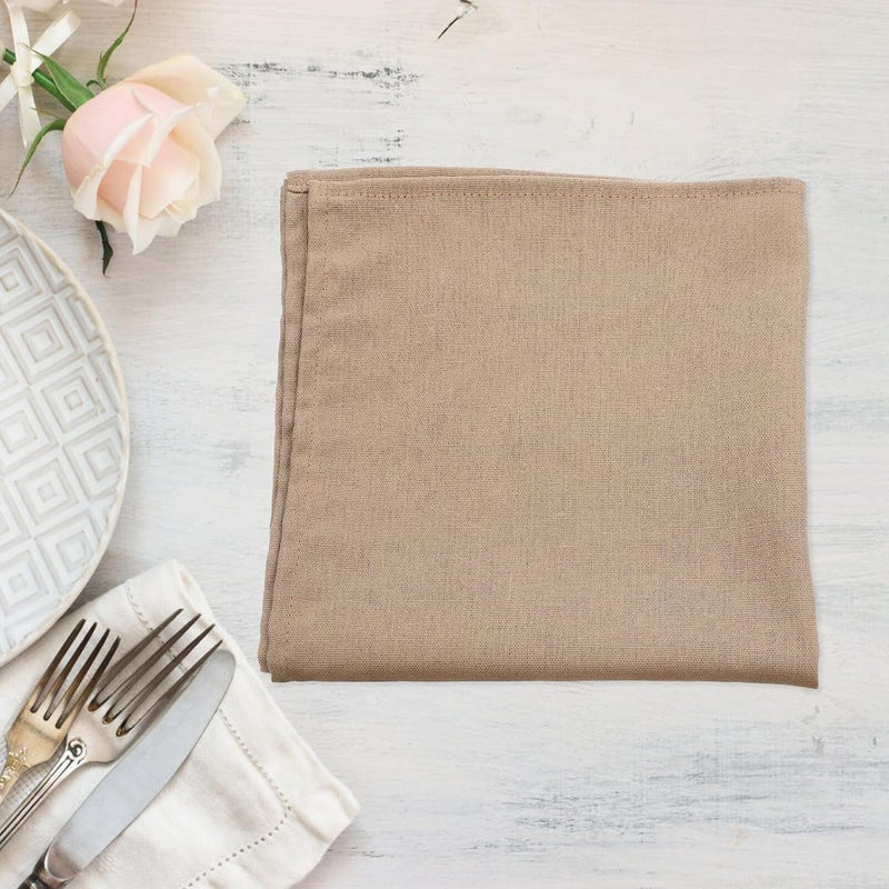 Heat-Resistant Dining Table Mats 2pcs Set, Khaki Cotton Linen Dinner Napkin Placemats, Washable Kitchen Tableware Mats for Home and Party Use - Image 5
