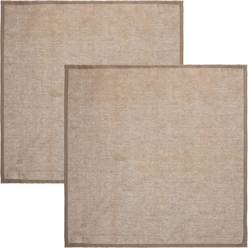 Heat-Resistant Dining Table Mats 2pcs Set, Khaki Cotton Linen Dinner Napkin Placemats, Washable Kitchen Tableware Mats for Home and Party Use - Image 1