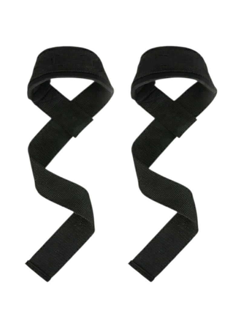 Weightlifting Lifting Straps Pair - Anti Slip Deadlift Support - Black