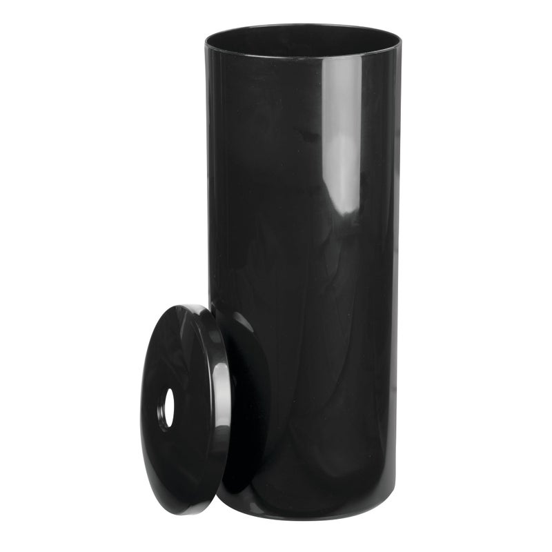 iDesign Freestanding Toilet Paper Canister with Lid for 3 Extra Rolls, Black, Made in USA - Image 5