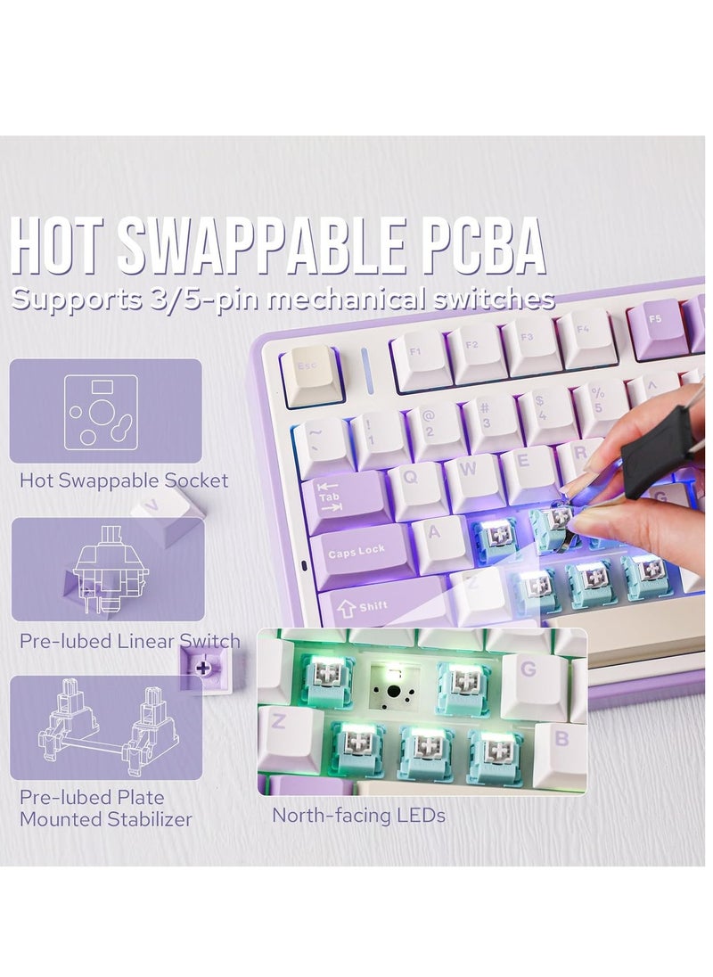 Generic - EPOMAKER x AULA F75 Gasket Mechanical Keyboard, 75% Wireless Hot Swappable Gaming Keyboard with Five-Layer Padding - Image 1