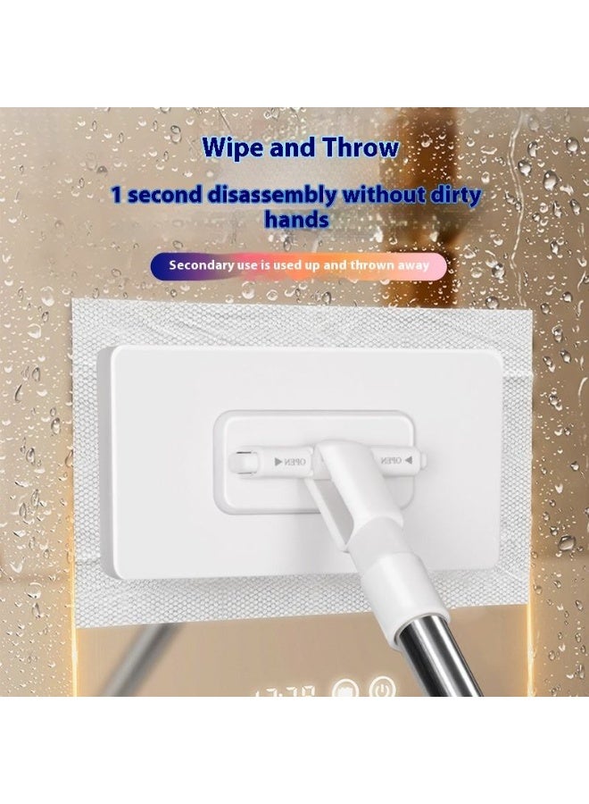 Household Mini Lazy Mop with Facial Towel Cloth Clip Design Reusable One-Drag Clean and No-Wash Includes 10 Cloths - Image 4