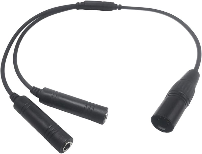 Aviation Headset Adapter 5 Pin Double Plugs Converter for Helicopter Communication Device - Image 2