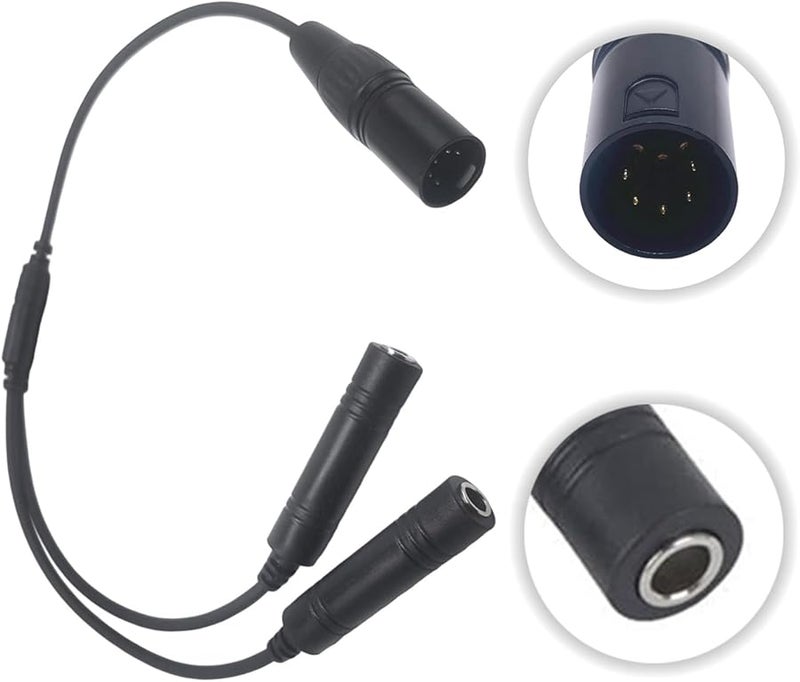 Aviation Headset Adapter 5 Pin Double Plugs Converter for Helicopter Communication Device - Image 3