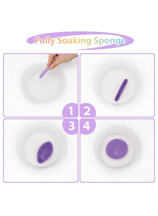 Belicia 12Pcs Facial Compressed Facial Sponges For Women, Pva Professional Makeup Sponge Female Removal Pads Compress Exfoliating Face Cleansing Rounds Wash Sponges (Pink/Yellow/Blue/Purple)  - Image 4