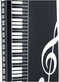 Music Sheet File Paper Folder Documents File Paper Storage Blank Sheet Organizer Folder Holder Plastic. A4 Size, 40 Pockets Music Themed Storage Folder Black  - Image 5