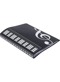 Music Sheet File Paper Folder Documents File Paper Storage Blank Sheet Organizer Folder Holder Plastic. A4 Size, 40 Pockets Music Themed Storage Folder Black  - Image 2