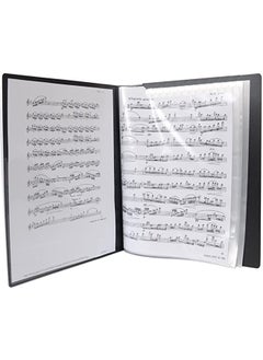 Music Sheet File Paper Folder Documents File Paper Storage Blank Sheet Organizer Folder Holder Plastic. A4 Size, 40 Pockets Music Themed Storage Folder Black  - Image 3