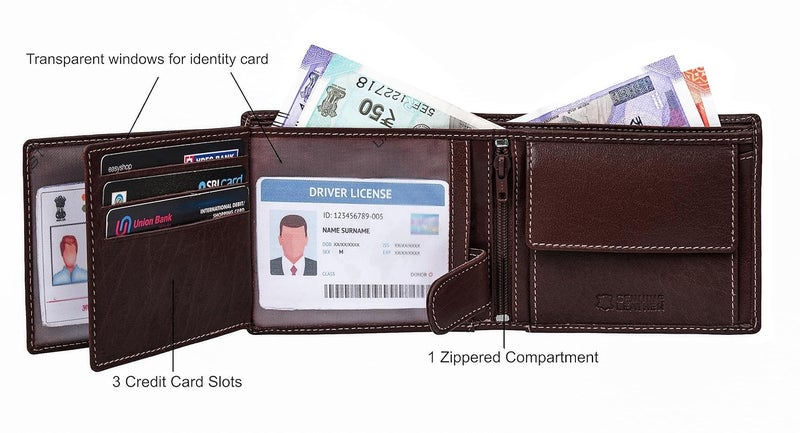 URBANFOREST محفظة أوليفر أنيلين جلد بني للرجال - Image 4