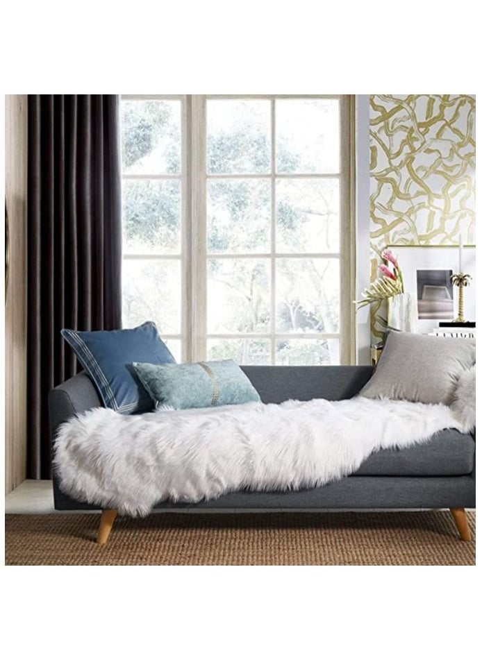 Mei Lifestyle - Super Soft Rabbit Fur Living Room Carpet Can Be Use As Area Rug Also With Anti Slip Bottom (Size 60×150CM) - Image 1