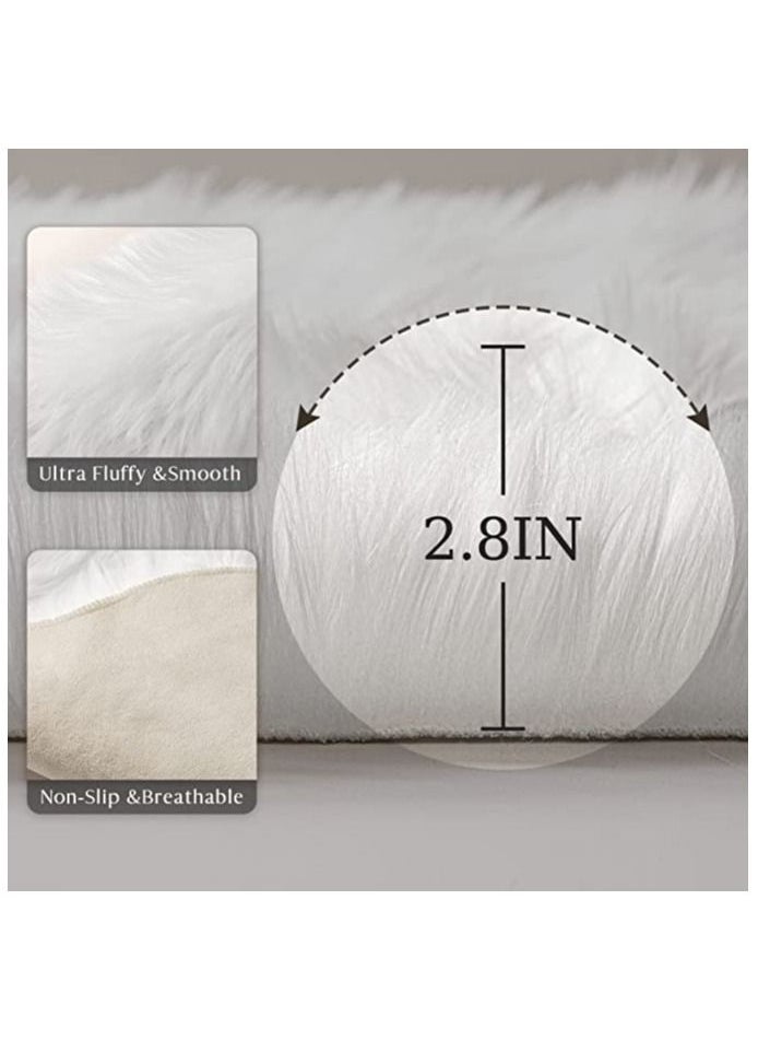 Mei Lifestyle - Super Soft Rabbit Fur Living Room Carpet Can Be Use As Area Rug Also With Anti Slip Bottom (Size 60×150CM) - Image 1