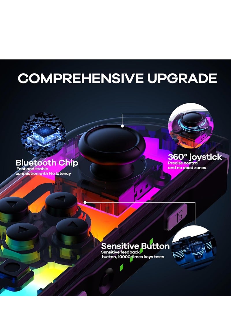 SOLARAE Controllers for Nintendo Switch, Replacement for Switch Controller with RGB LED, Adjustable Turbo & Vibration, Motion Control/Wake-Up,Screenshot - Image 4