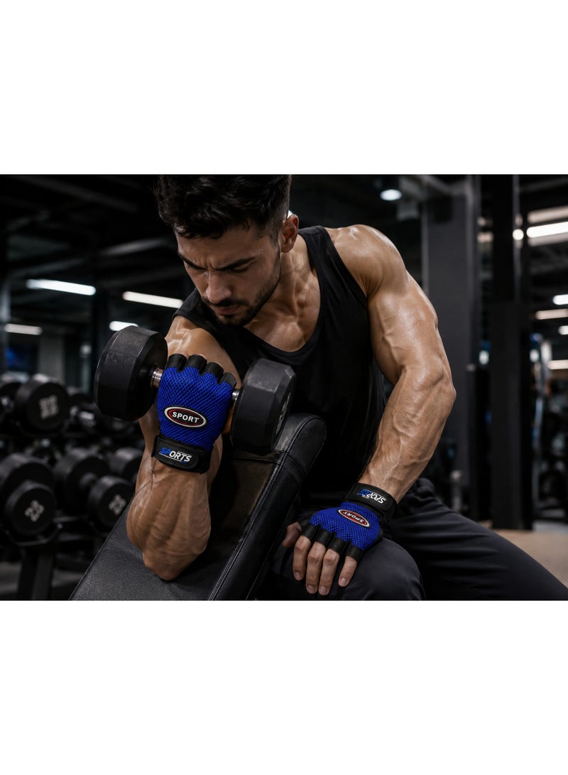Half-finger sports gloves for the gym, weightlifting, and bodybuilding; padded fitness gloves for comfortable palms; non-slip gloves with wrist support; breathable training gloves for men and women for strength training, CrossFit, and cycling. - Image 3