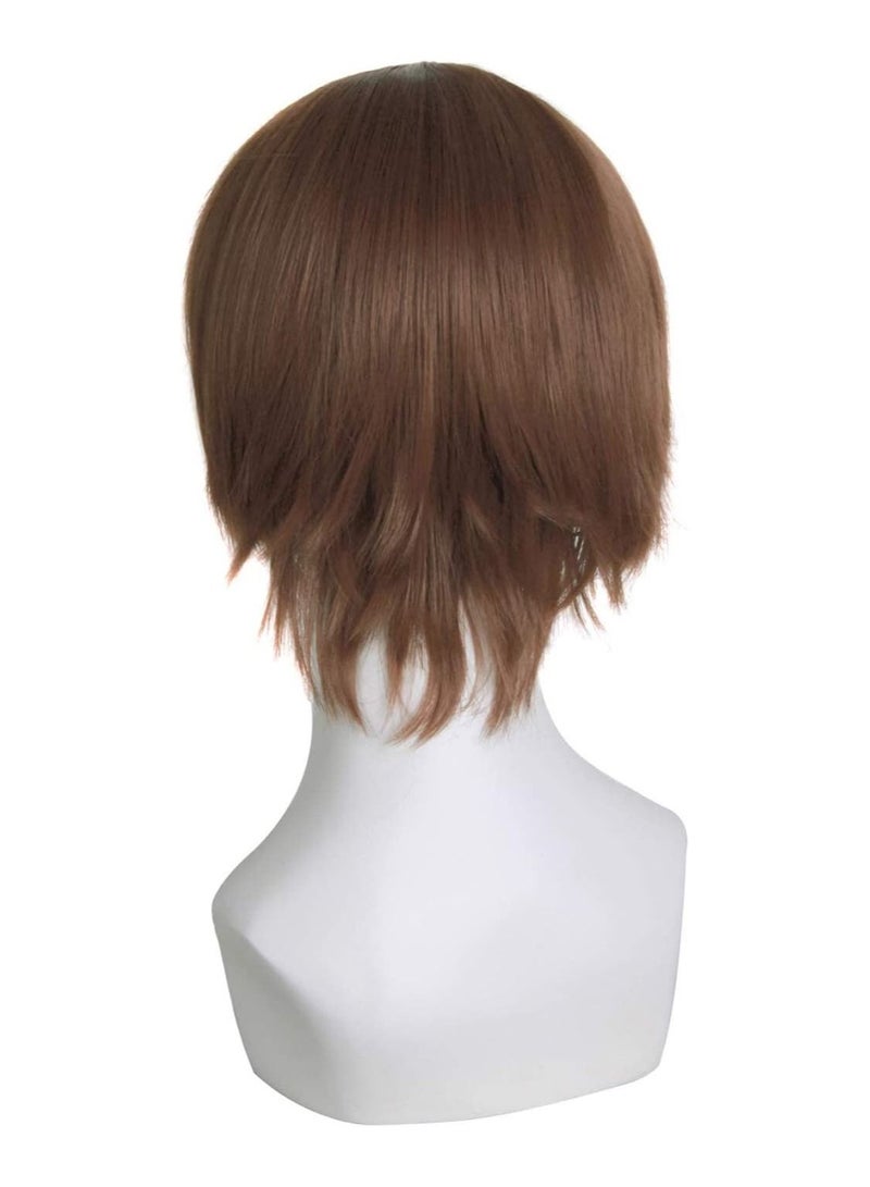 Estelle Mens Short Straight Wig Cosplay Costume Wig Light Brown - Image 2
