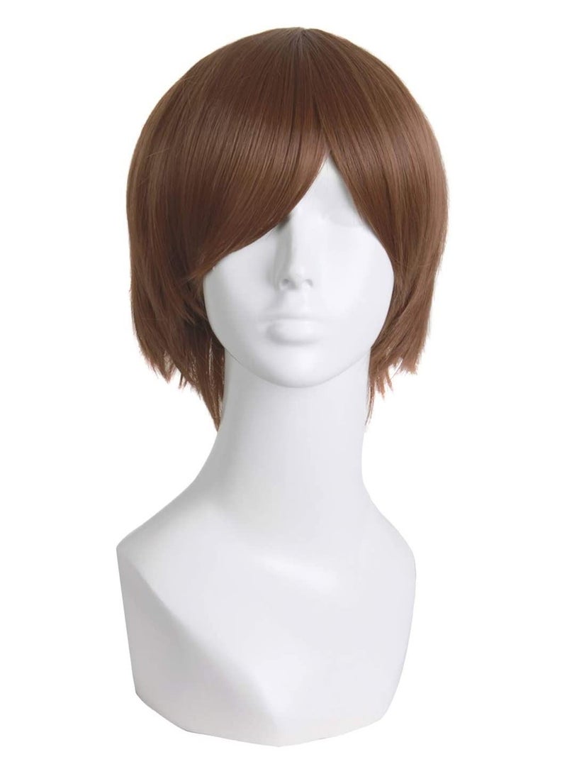 Estelle Mens Short Straight Wig Cosplay Costume Wig Light Brown - Image 1