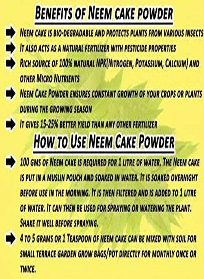 MASHKI Neem Cake Powder Plant Fertilizer Soil Manure 1Kg with 2kg Compost Soil Cake Manure for Plant, Pot, Farm & Gardens (3 Kg) - Image 3
