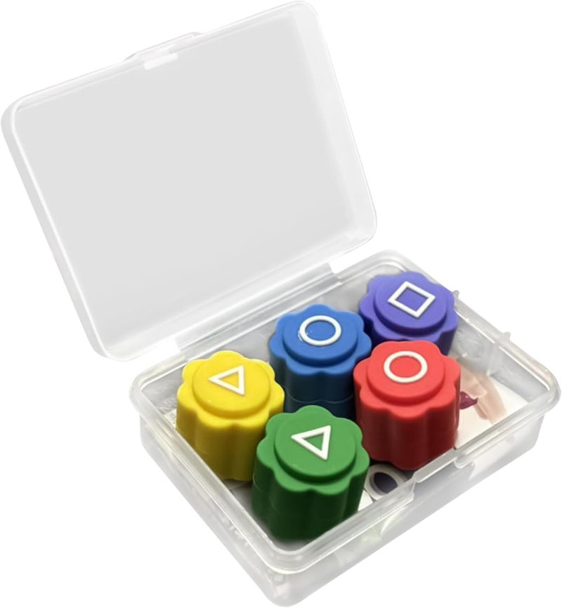 kunya Toys Gonggi Stone Game Set, Stones Plastic Playing Pieces with Storage Case, Squad Traditional Korean Game 1 Set (5 Pieces with Box) - Image 2