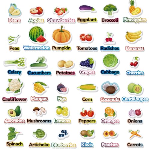 CHEFAN Fruits and Vegetables Felt Board Pieces Precut Flannel Board Pieces Felt Figures Sets Flannel Graph Educational Learning Toys for Kindergarten Preschool Toddlers 76 Pcs - Image 1