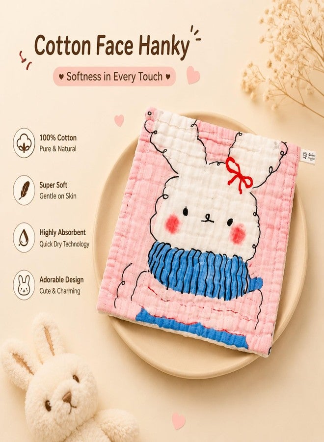 Little Boo Muslin 6 Layer Organic Cotton Face Towel for Newborn Baby, Baby Bath Towel Wipes Extra Soft Hankies Handkerchief for Kids, Reusable Napkins for Toddlers Kids (Pack of 5) -Digital Print - Image 5