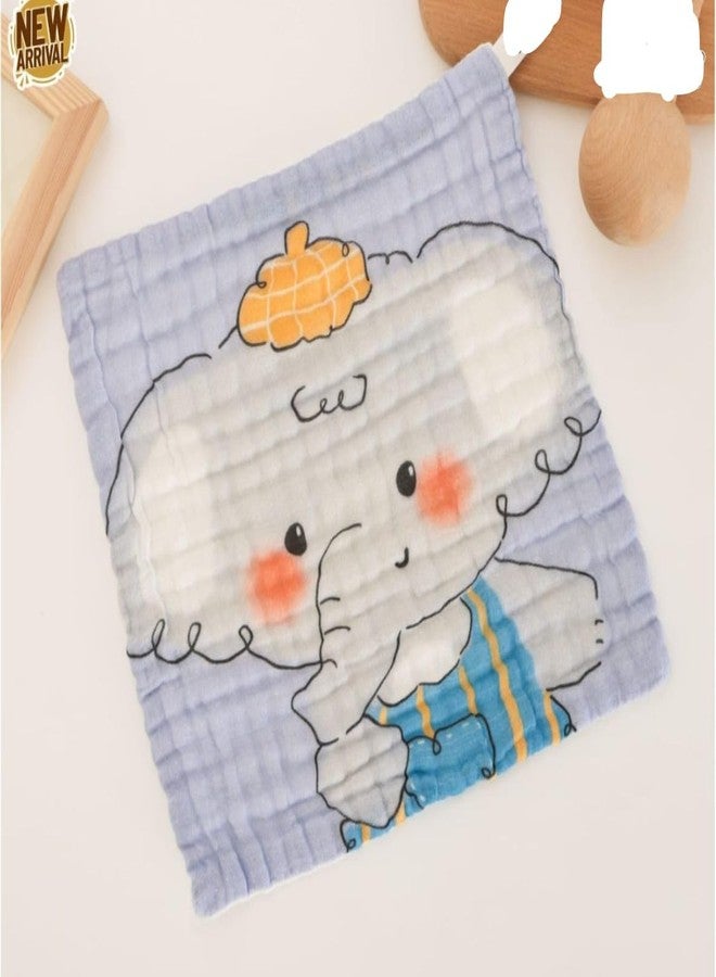 Little Boo Muslin 6 Layer Organic Cotton Face Towel for Newborn Baby, Baby Bath Towel Wipes Extra Soft Hankies Handkerchief for Kids, Reusable Napkins for Toddlers Kids (Pack of 5) -Digital Print - Image 4