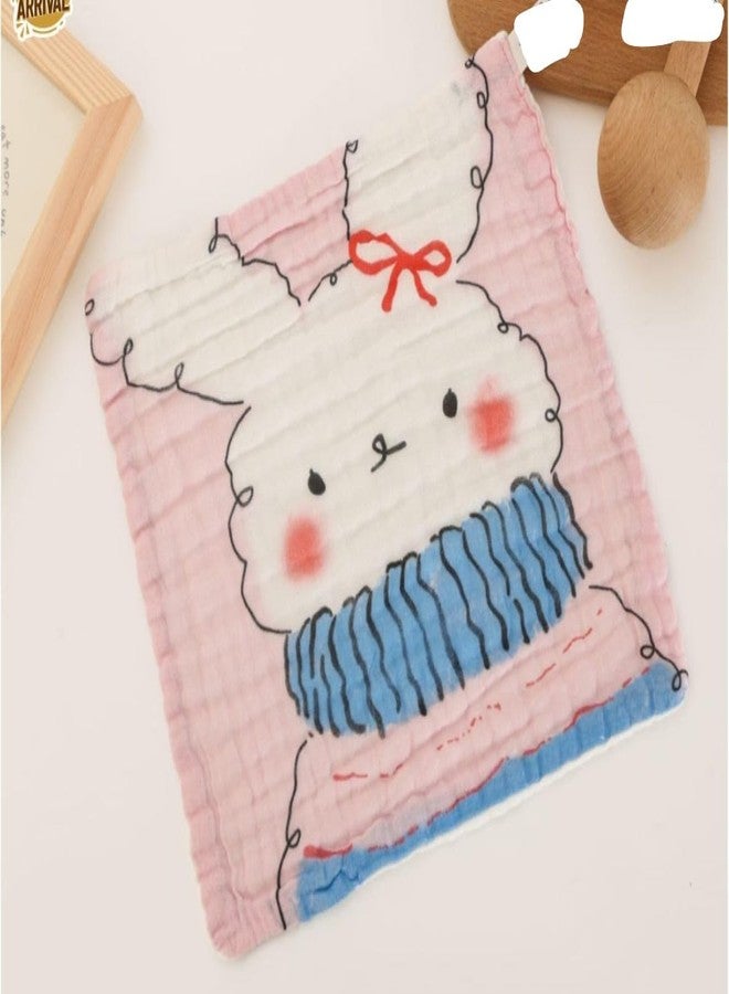 Little Boo Muslin 6 Layer Organic Cotton Face Towel for Newborn Baby, Baby Bath Towel Wipes Extra Soft Hankies Handkerchief for Kids, Reusable Napkins for Toddlers Kids (Pack of 5) -Digital Print - Image 3