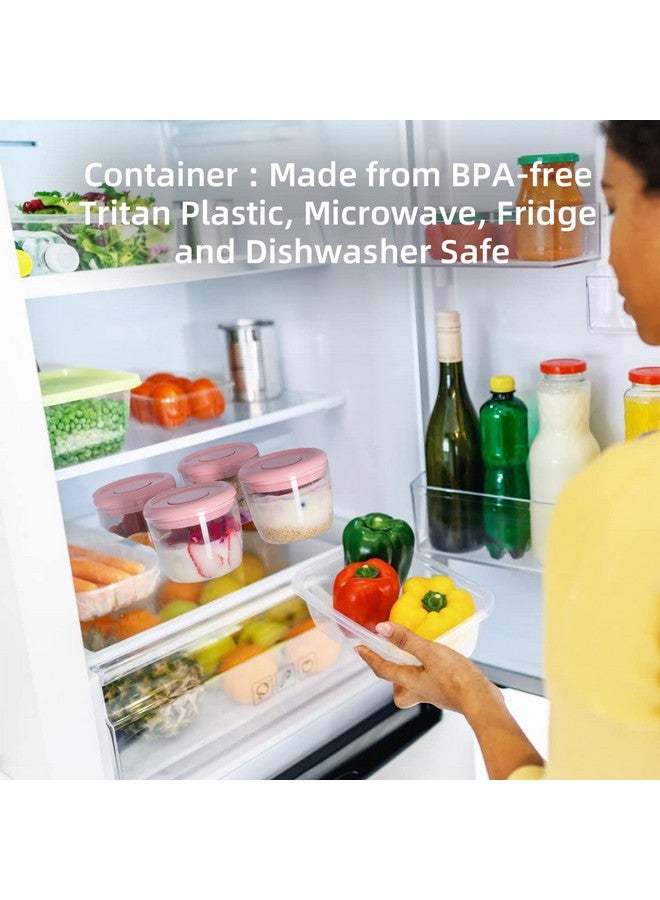 Ankou 400ml Meal Prep Container Set of 4 Pink Tritan Plastic Food Storage Containers with Lids, Airtight Leakproof Pop Top Lid Bowl for Breakfast Leftovers - Image 5