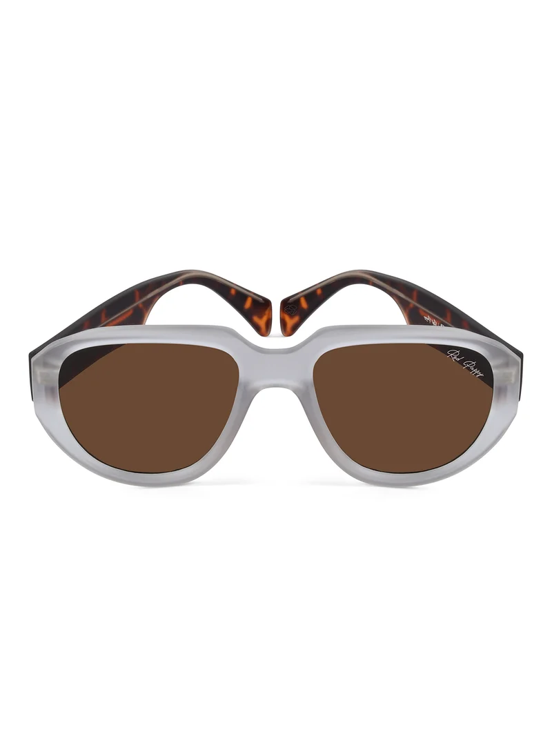 Woggles Red Pappy Lumivista Translucent Oversized Sunglasses