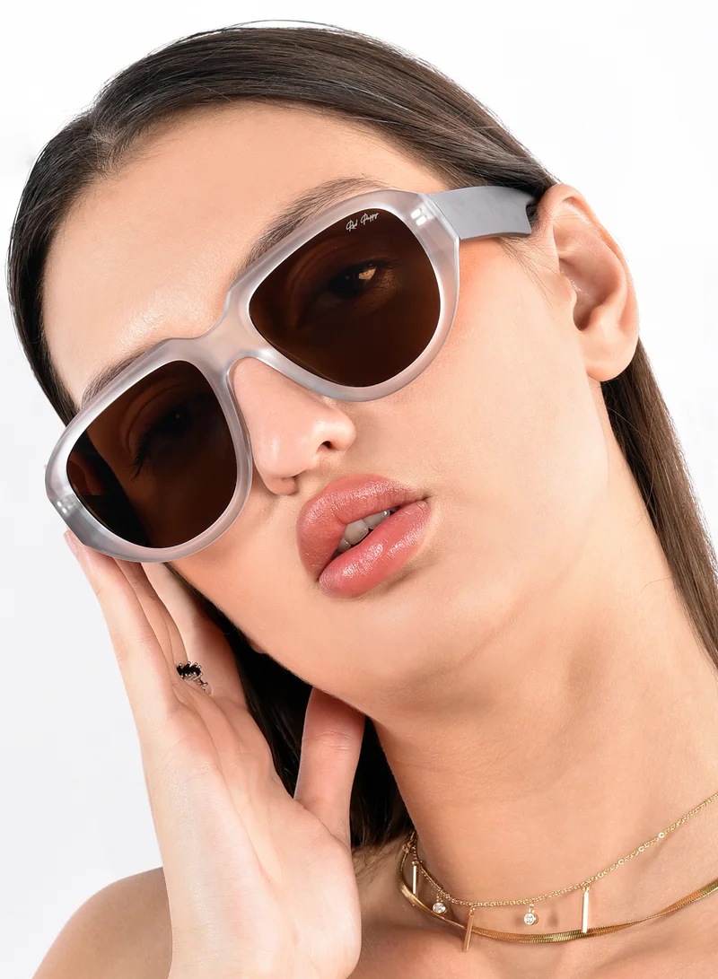 ووجلز Red Pappy Lumivista Translucent Oversized Sunglasses