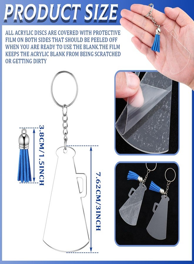 سوريو مجموعة هدايا التشجيع من Sureio، 48 قطعة، تتضمن 24 سوارًا للتشجيع و24 سلسلة مفاتيح للتشجيع، مناسبة لحقائب الظهر وحقائب اليد وهدايا الحفلات وإكسسوارات التشجيع بالجملة (أزرق). - Image 4