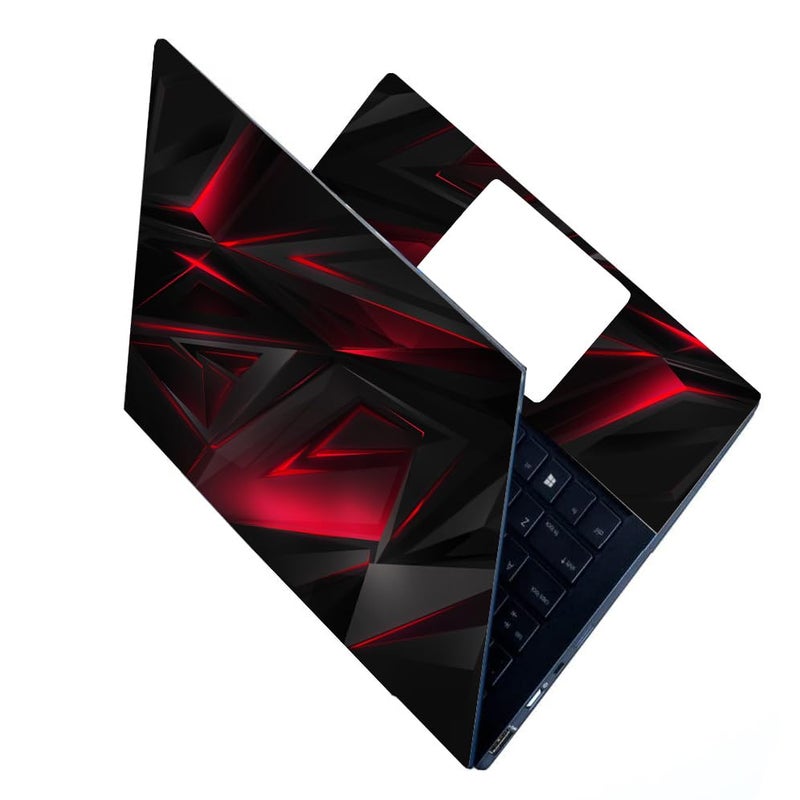 BAEYE Full Laptop Skin Stickers HD Quality Sticker for Laptops Upto 15.6" (Dustproof|Waterproof|Scratchproof|Reusable) - BE RED Stroke FL3 - Image 1