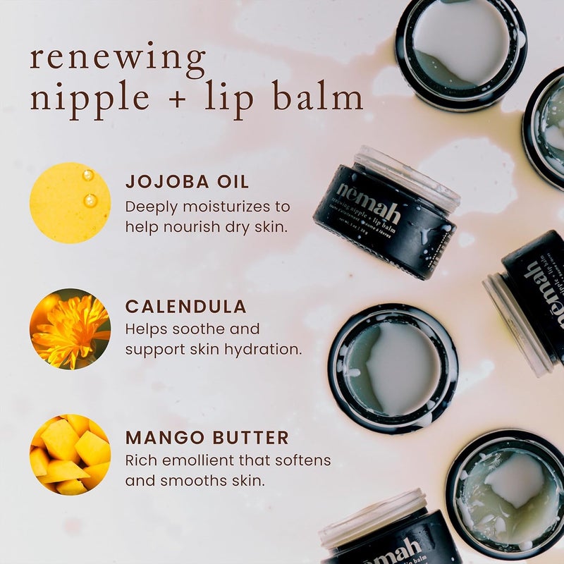 Nemah - Organic Balm, Cream Safe for Breastfeeding - 2-in-1 Butter & Lip Balm, Nursing Balm - Non-Greasy, Vegan, & Cruelty-Free - 1 oz. - Image 3