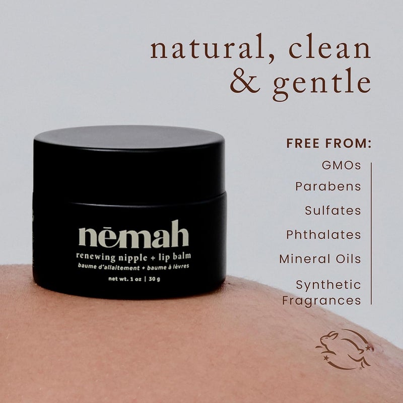 Nemah - Organic Balm, Cream Safe for Breastfeeding - 2-in-1 Butter & Lip Balm, Nursing Balm - Non-Greasy, Vegan, & Cruelty-Free - 1 oz. - Image 5