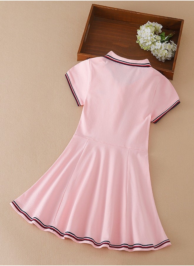 KUYEEBEAR Girls Preppy Style Collared Neck Summer Dresses  - Image 2