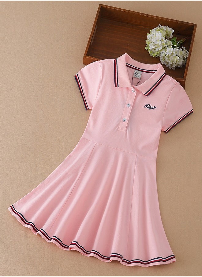 KUYEEBEAR Girls Preppy Style Collared Neck Summer Dresses  - Image 1
