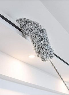 Generic Microfiber dustpan with extra long stainless steel handle 2.5m, extendable with bendable head for cleaning high ceiling fans, interior ceilings, cobwebs and vacuum dust, for wet or dry use  - Image 3