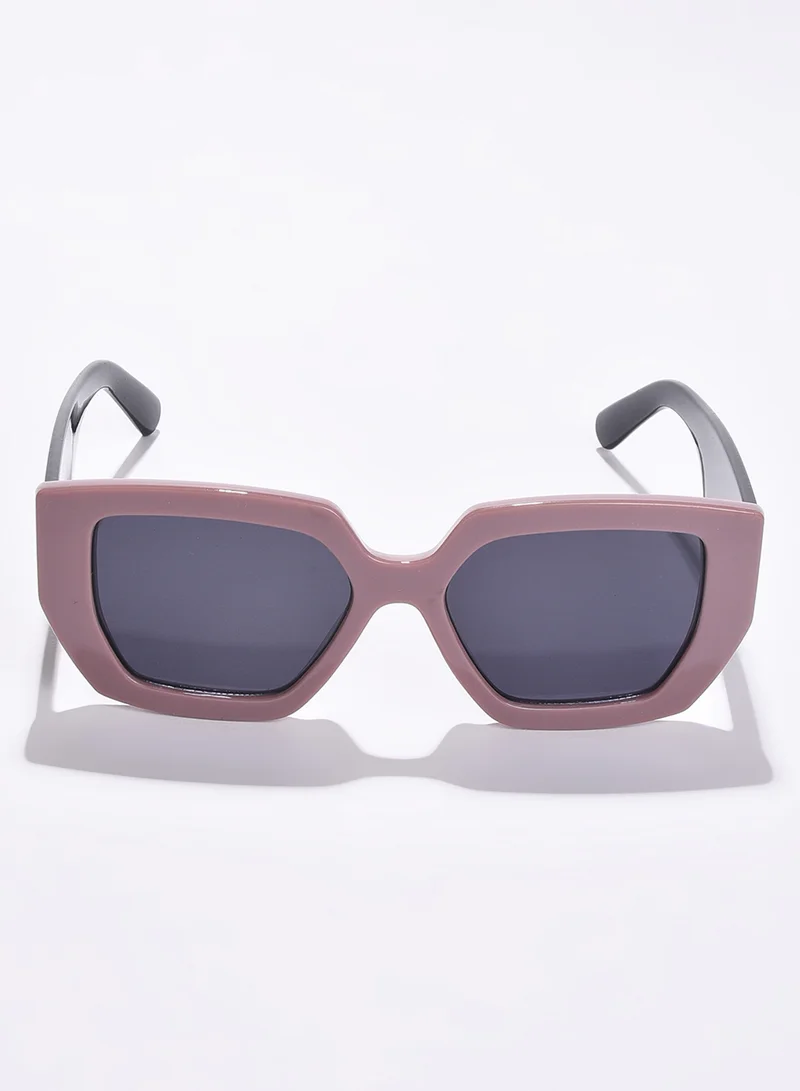 صوص هاوت نظارة شمسية Wayfarer بعدسات سوداء وإطار بني