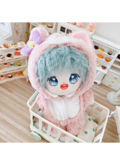 Generic Spot Blue Eyes Small Fox Jumpsuit Set 20cm Suit 20cm Doll Star Cotton Doll Change-Specifications:20cm-Color:Drop Hoodie White  - Image 5