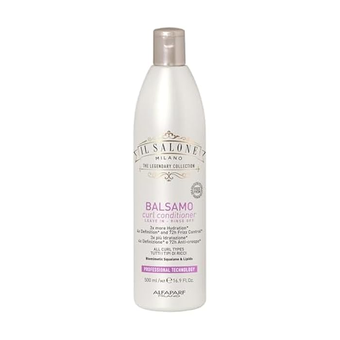 Il Salone Milano Professional Curl Conditioner - Dual Use Leave In Conditioner or Rinse Off - Heat Protection - Hydrates, Moisturizes, Softens - For All Curl Types (16.9 fl oz / 500ml) - Image 1