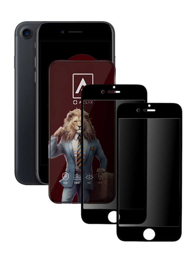 ACLIX 2 Pieces Antistatic ESD Dustof Premium Quality High Definition Anti-Spy Privacy Tempered Glass Screen tector Designed For  iPhone 7 - Image 1