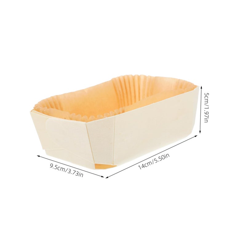 6 Pcs Wood Color Rectangular Baking Pans Nonstick Oven Safe Reusable Bakeware - Image 3