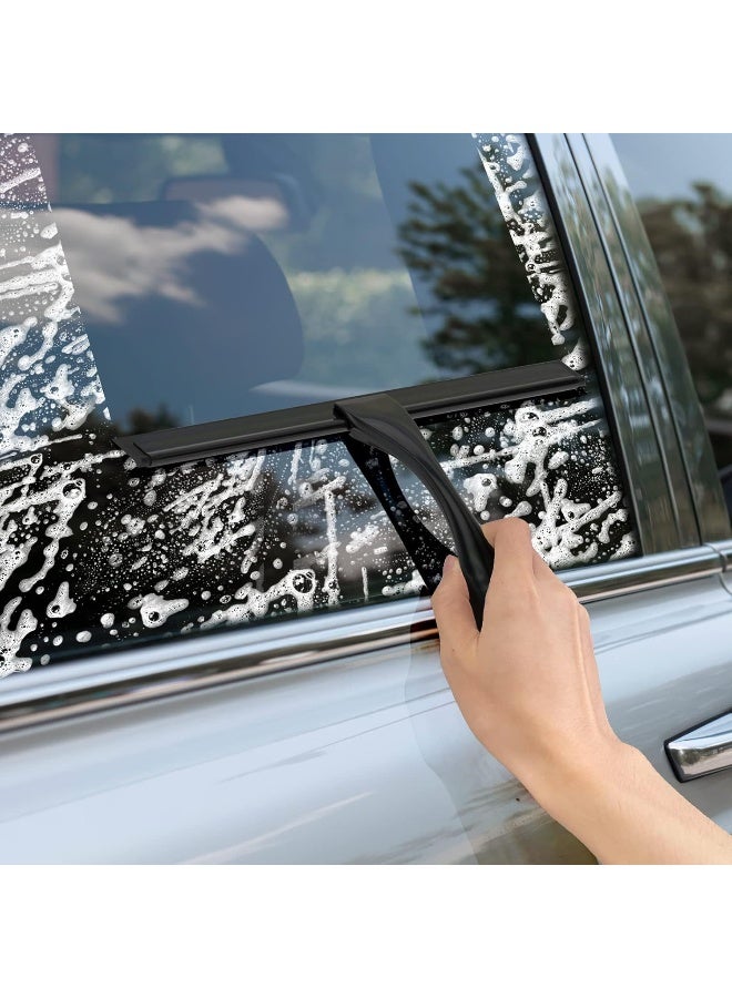 NIBEMINENT All-Purpose Stainless Steel Shower Squeegee for Shower Glass Door with 3 Adhesive Hooks, Bathroom Cleaner Tool Household Window Mirror Squeegee , Cleaning Tile Wall, Car - Image 3