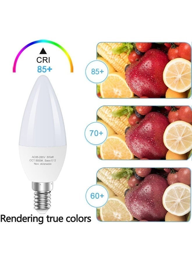 QENOS Energy Saving LED Candle Bulbs, E14 Base, 2 Pack, 6W - Image 2