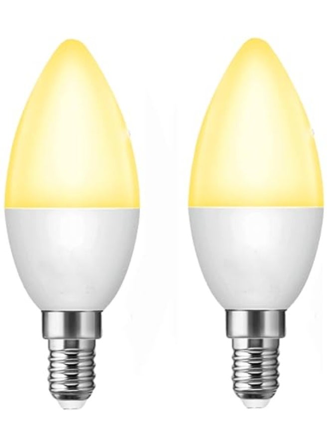 QENOS Energy Saving LED Candle Bulbs, E14 Base, 2 Pack, 6W - Image 1