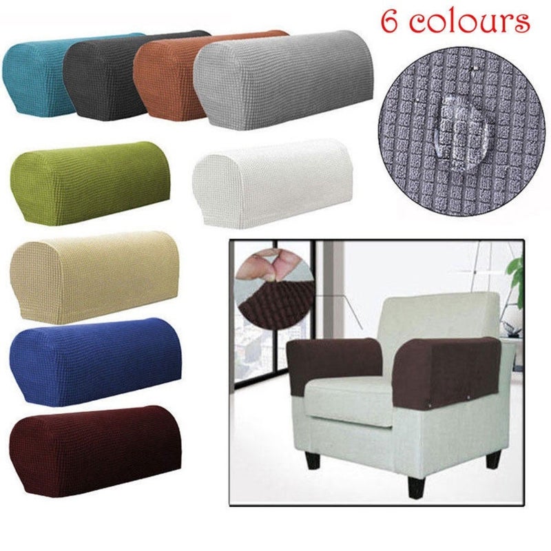 1 Pair Removable Arm Stretch- Sofa Couch Chair Protector Armchair Covers Armrest - Image 2