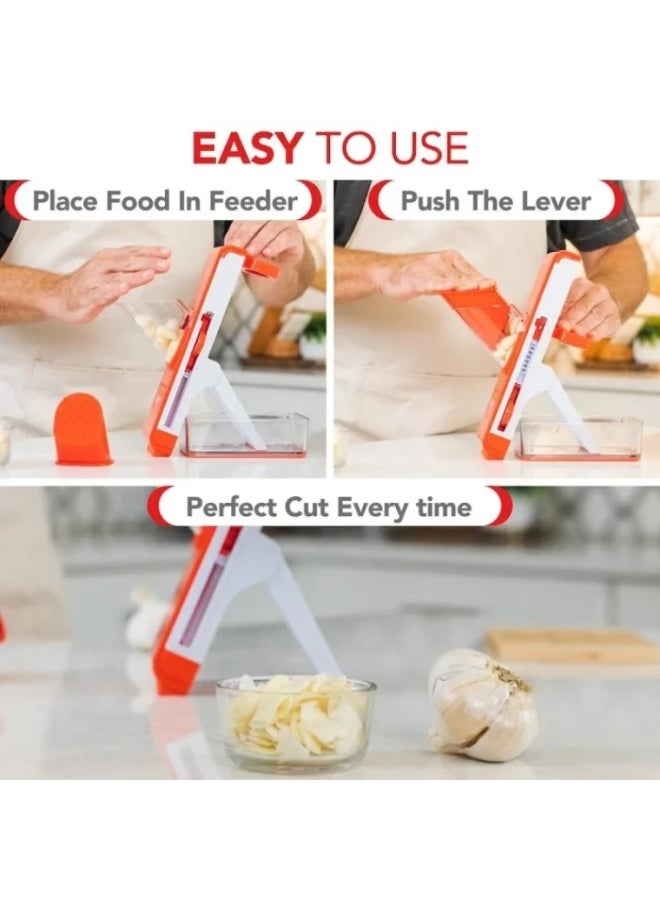 زيبي قطاعة "زيبي سلايسر" (Zippy Slicer) متعددة الوظائف: تقطيع شرائح، وتقطيع طولي (جوليان)، وفرم، وتقطيع مكعبات للخضروات. - Image 2