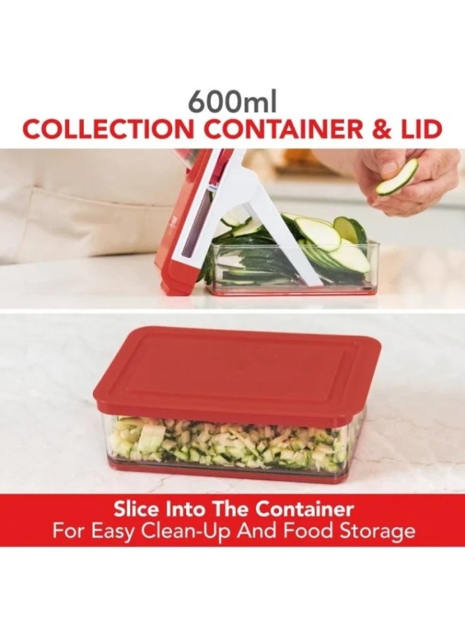 زيبي قطاعة "زيبي سلايسر" (Zippy Slicer) متعددة الوظائف: تقطيع شرائح، وتقطيع طولي (جوليان)، وفرم، وتقطيع مكعبات للخضروات. - Image 3