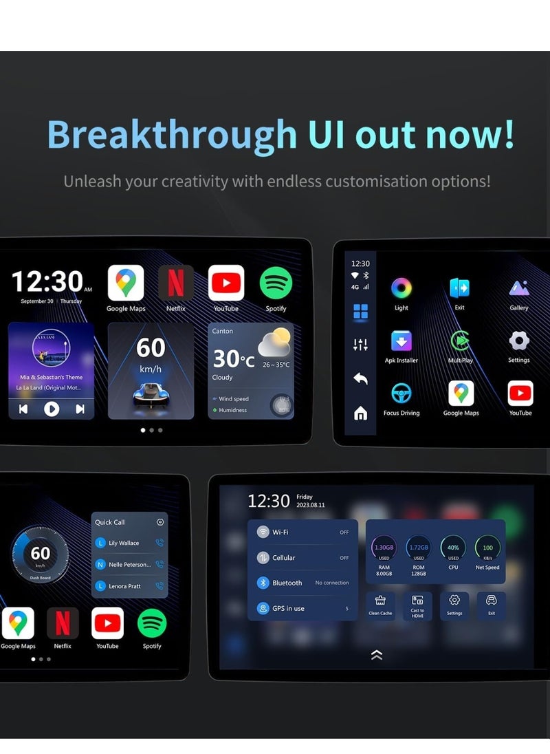 OTTOCAST Ai Box P3 2024 Android 12 CarPlay AI Box, Wireless CarPlay & Android Auto Adapter, 8GB+128GB, HDMI Output, GPS, Video Viewing YouTube, Netflix, Tiktok,