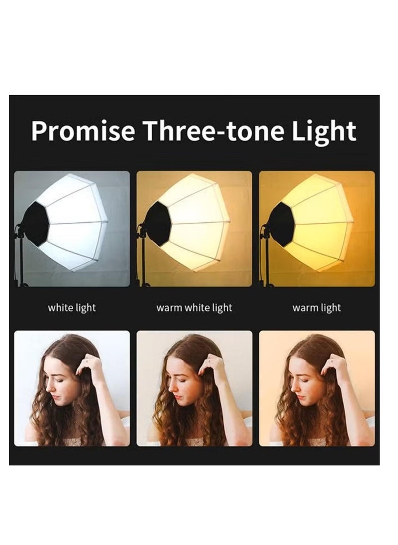 Kiboule - Photography Softbox Lighting Kit with 200W 3 Colors LED Bulb, Umbrellas Softbox and Carry Bag for Portrait Product Shooting - Image 1